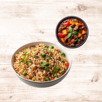 Ghee Rice with Beef Chilli 